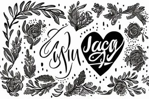 "Jacinta" in cursive writing tattoo idea