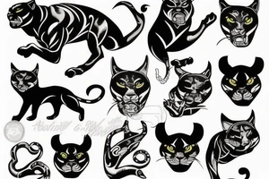 Traditional old school panther
flash tattoo
full body tattoo idea
