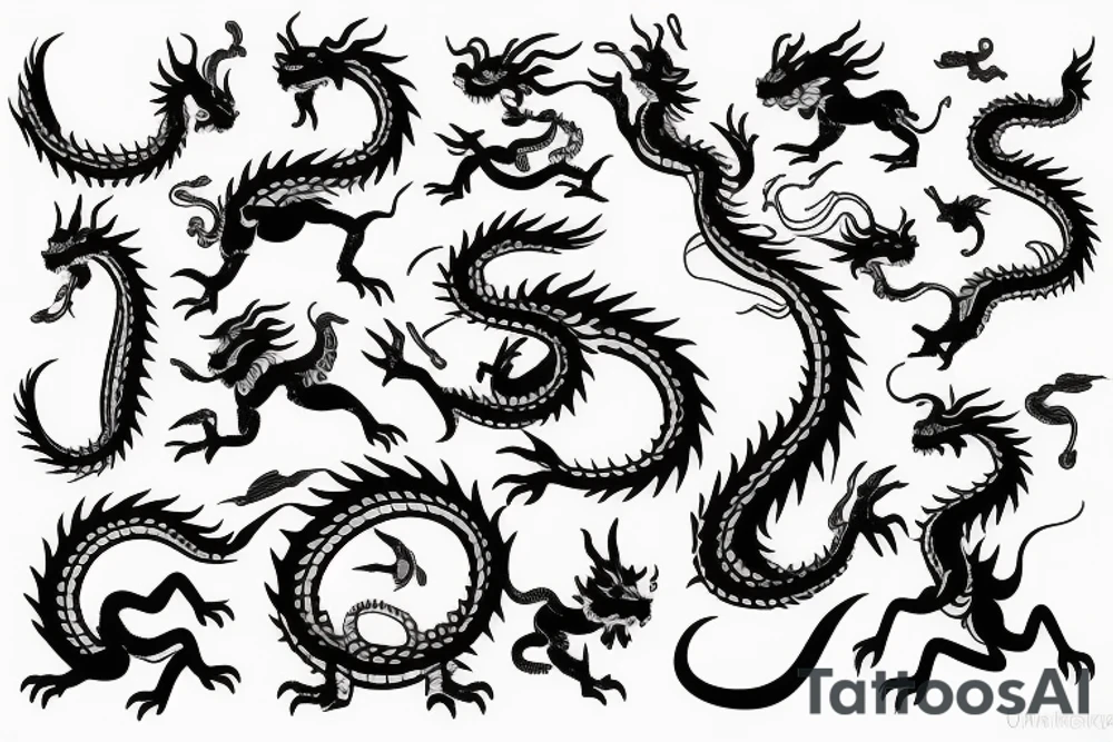 chinese zodiac dragon with virgo zodiac tattoo idea