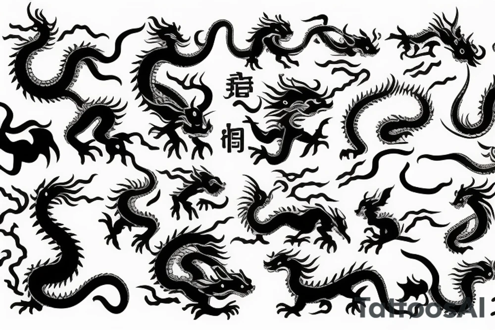 chinese zodiac dragon with virgo zodiac tattoo idea