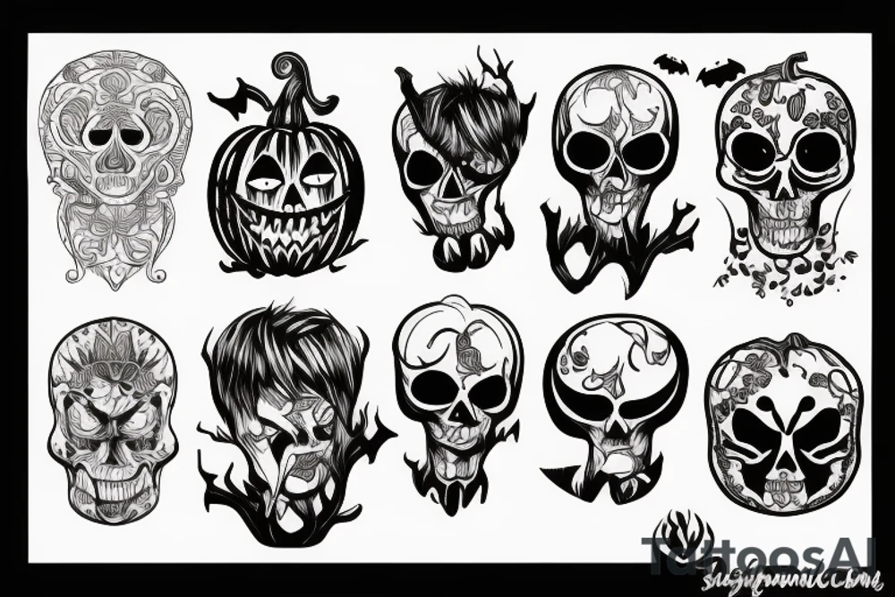 scary pumpkin tattoo idea