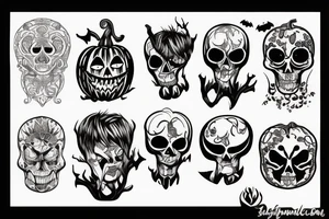 scary pumpkin tattoo idea