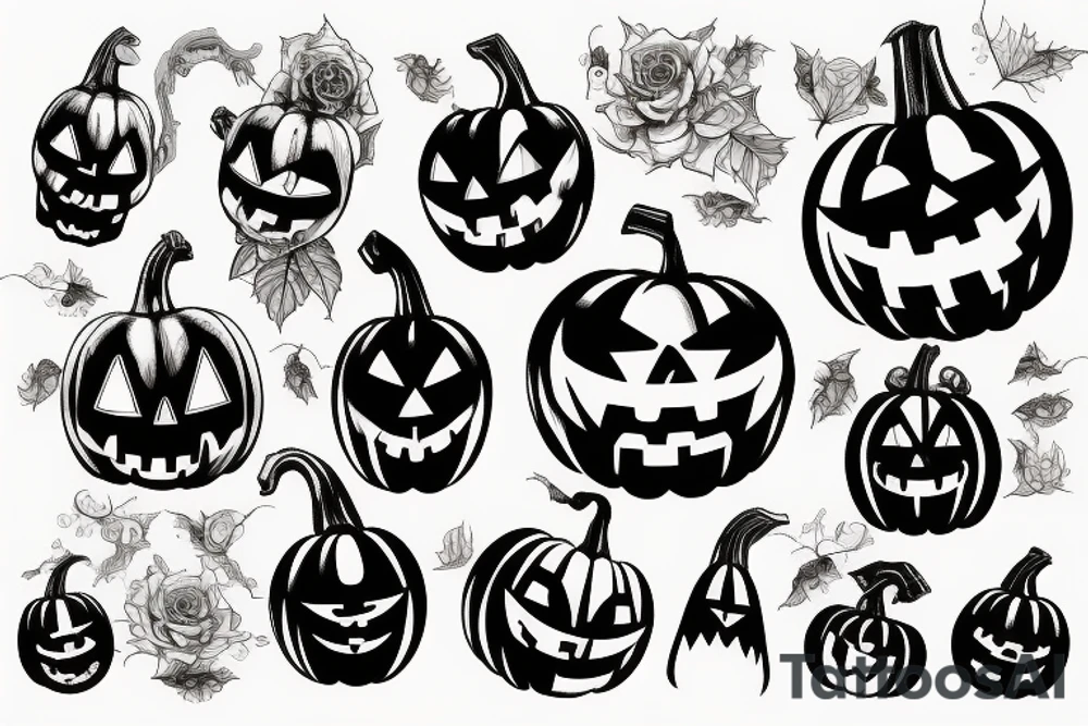 scary pumpkin tattoo idea