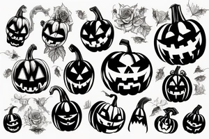 scary pumpkin tattoo idea