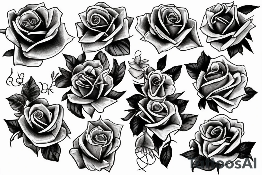 rose boquet tattoo idea