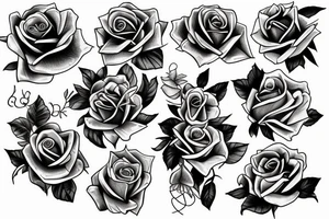 rose boquet tattoo idea
