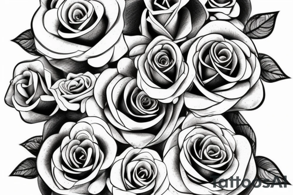 rose boquet tattoo idea