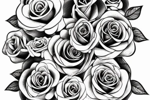 rose boquet tattoo idea