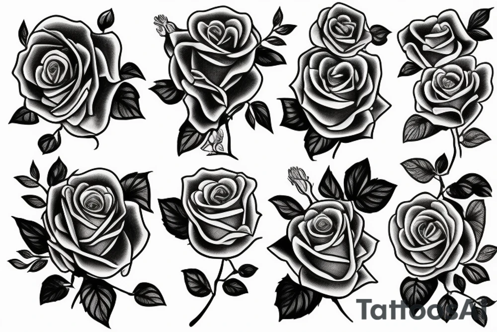 rose bouquet tattoo idea