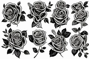 rose bouquet tattoo idea