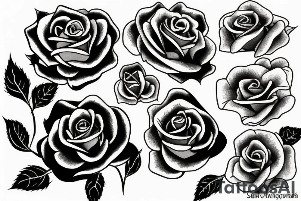 rose bouquet tattoo idea