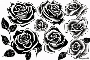 rose bouquet tattoo idea