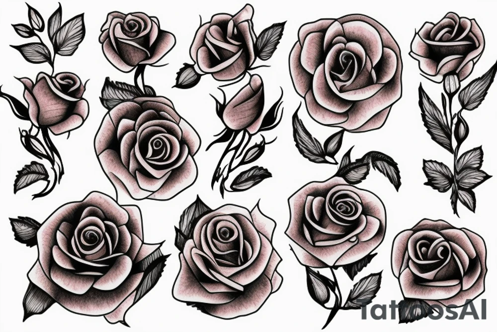 rose bouquet tattoo idea