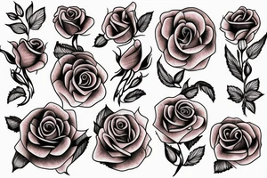 rose bouquet tattoo idea