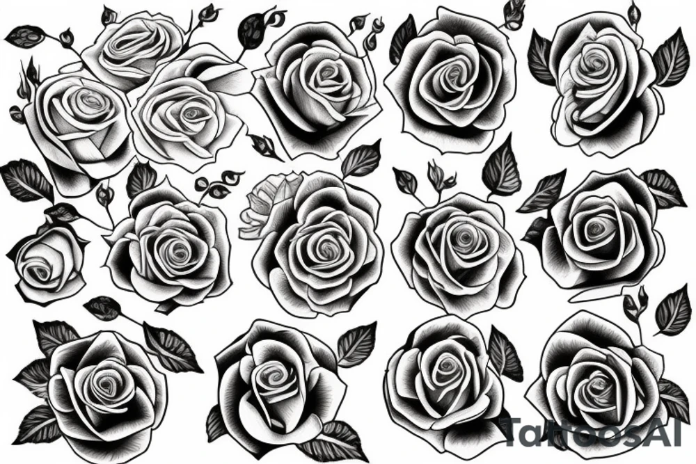 rose bouquet tattoo idea