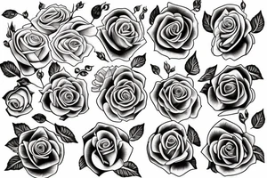rose bouquet tattoo idea