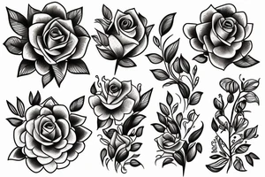 flower bouquet tattoo idea