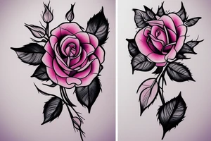 pink rose bouquet tattoo idea