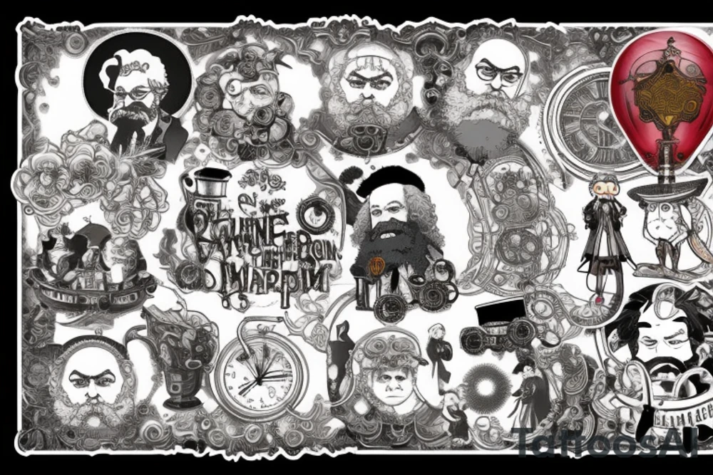 Steampunk Karl Marx tattoo idea
