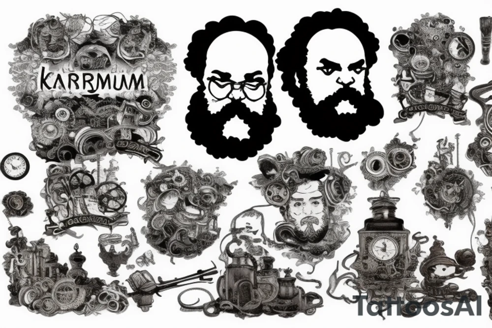 Steampunk Karl Marx tattoo idea
