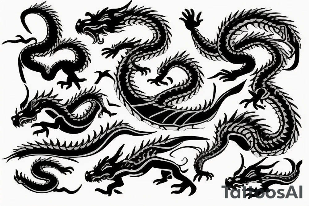 Dragon Style Kung Fu Sword tattoo idea