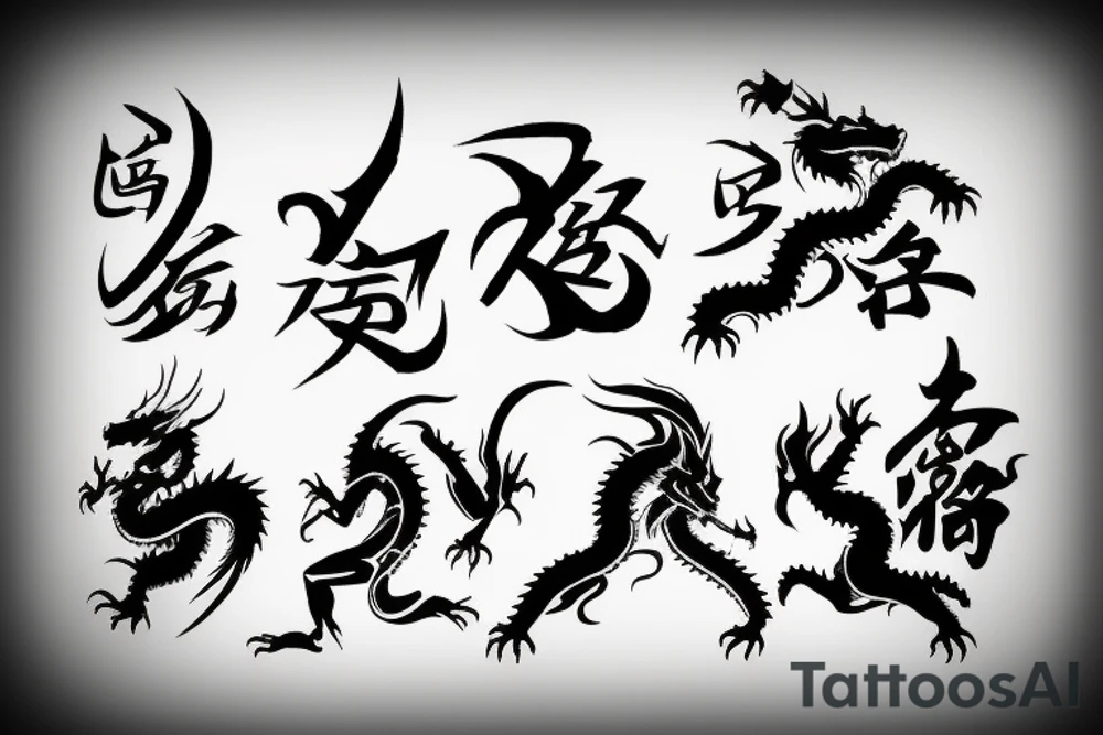 Dragon Style Kung Fu Sword tattoo idea