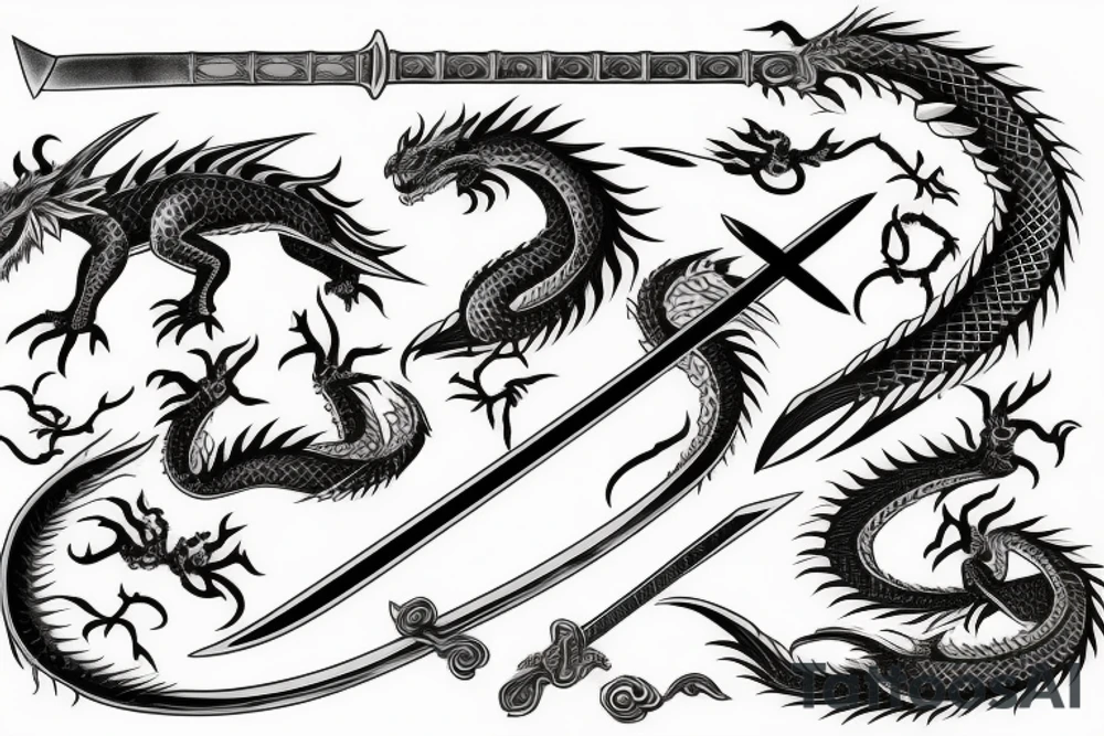 Dragon Style Sword tattoo idea