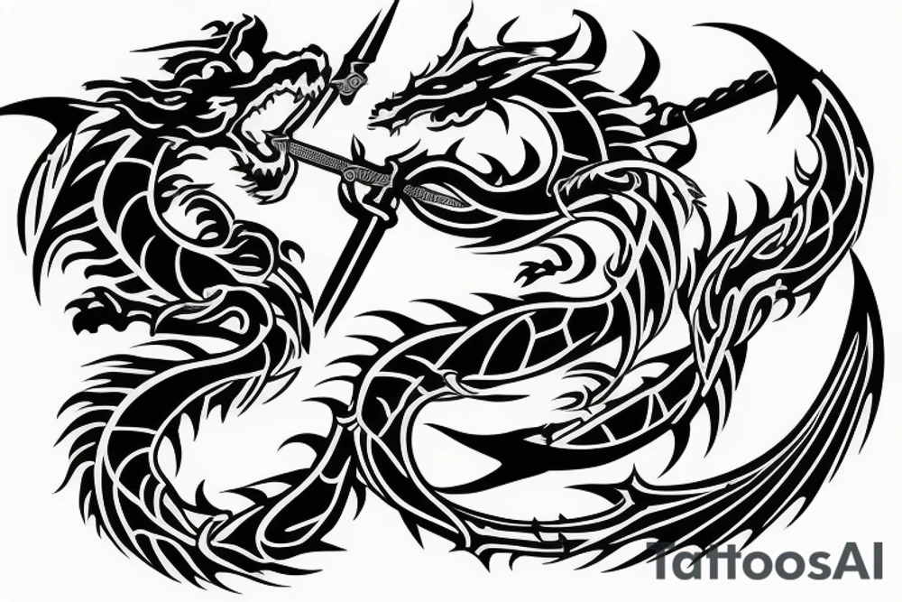 Dragon Style Sword tattoo idea