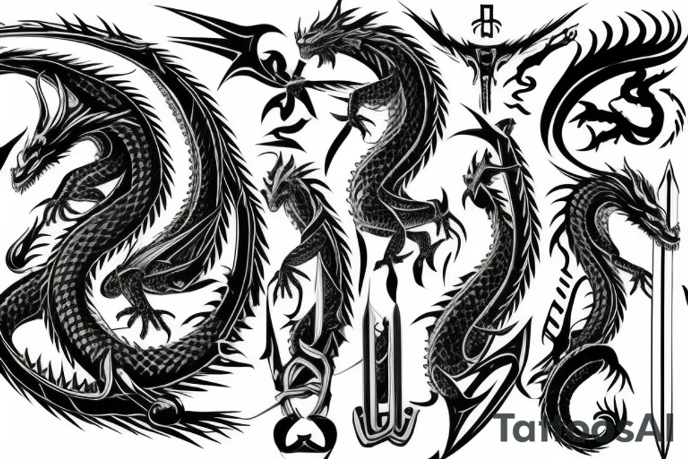 Dragon Style Sword tattoo idea
