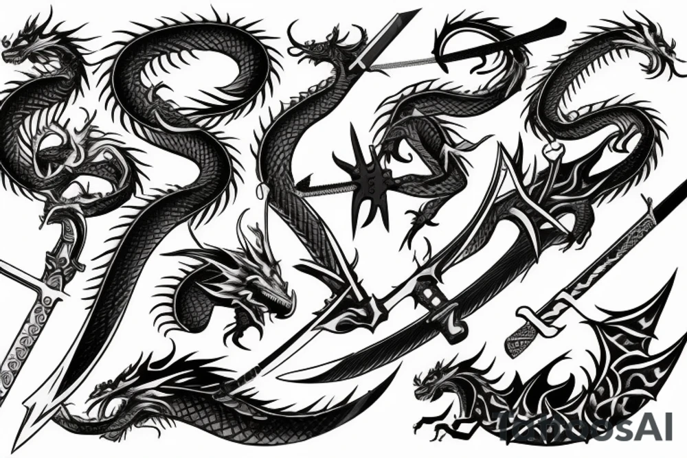 Dragon Style Sword tattoo idea