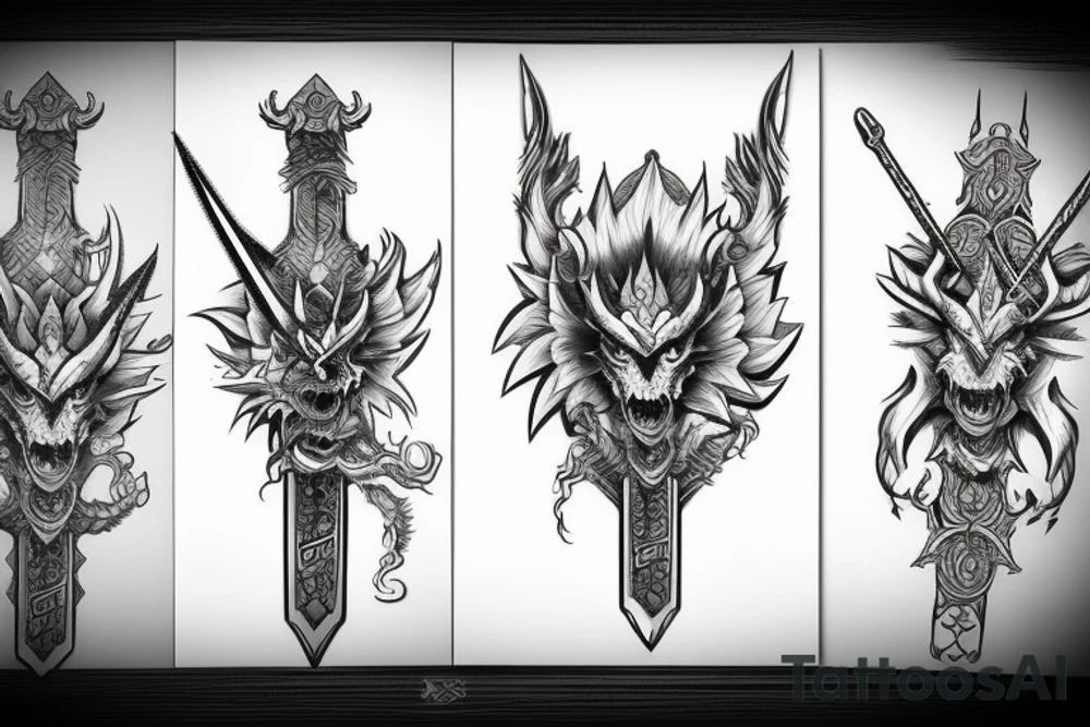 Dragon Style Sword tattoo idea