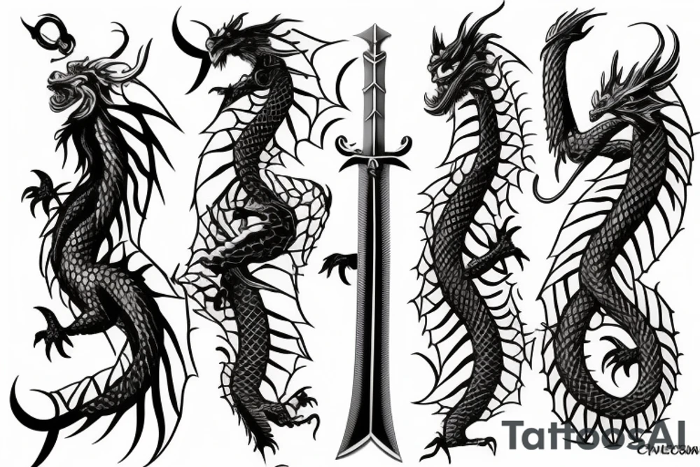 Dragon Style Sword tattoo idea