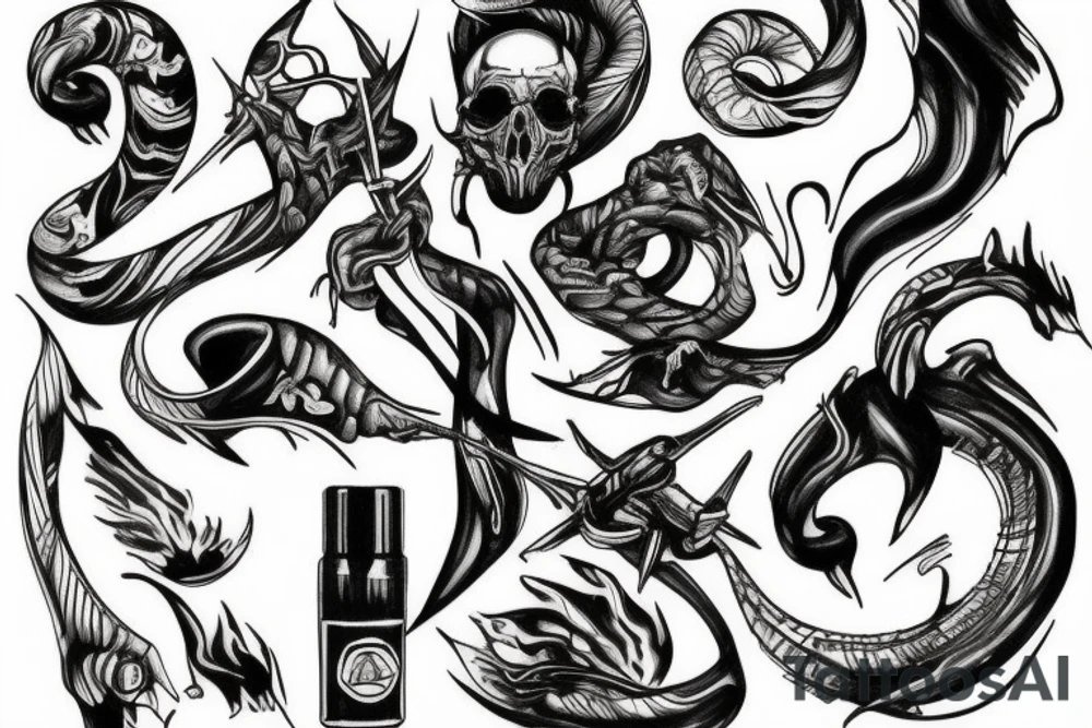 Melting Liquid Swords tattoo idea