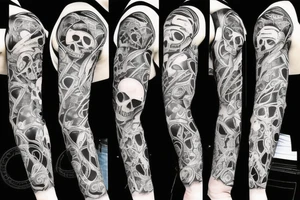 Skeleton man wearing stylish clothes in a cool pose tattoo idea