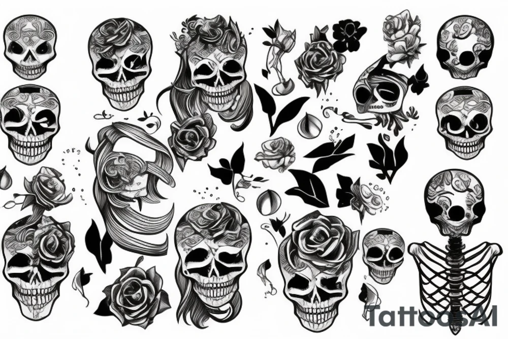 Skeleton full body wearing stylish clothes tattoo idea