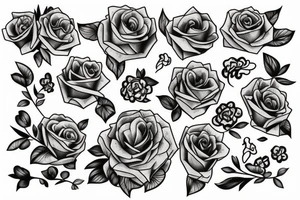 Open coffin with flowers inside tattoo idea