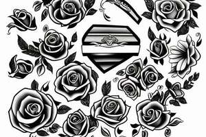Open coffin with flowers inside tattoo idea