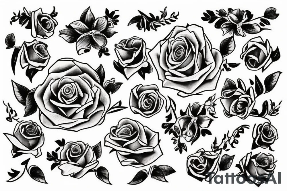 Open coffin with flowers inside tattoo idea