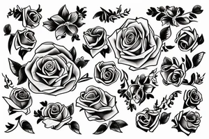 Open coffin with flowers inside tattoo idea