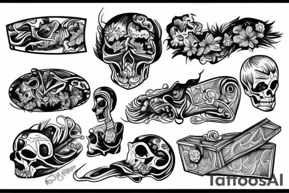 Open coffin tattoo idea