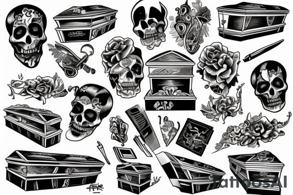 Open coffin tattoo idea