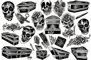 Open coffin tattoo idea