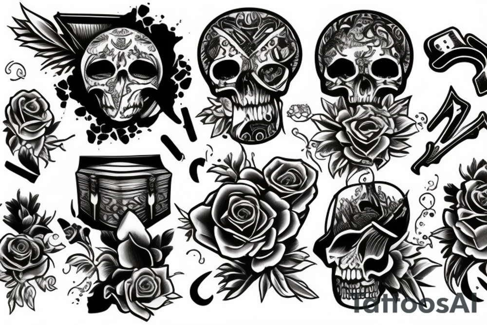 Open coffin tattoo idea