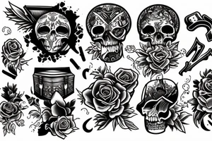 Open coffin tattoo idea