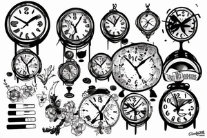 clock 9 to 10 morning with 22-04-2005 date tattoo idea