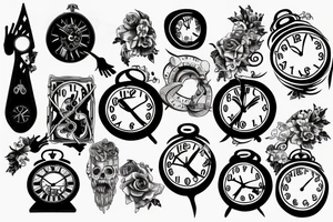 clock 9 to 10 morning with 22-04-2005 date tattoo idea