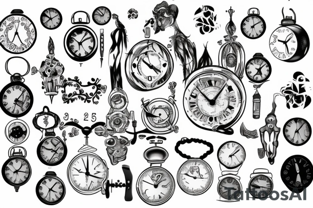 clock 9 to 10 morning with 22-04-2005 date tattoo idea