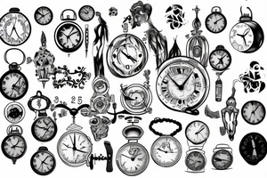 clock 9 to 10 morning with 22-04-2005 date tattoo idea
