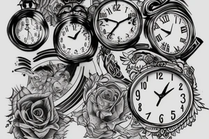 clock 9 to 10 morning with 22-04-2005 date tattoo idea
