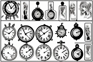clock 9 to 10 o clock morning with 22-04-2005 date tattoo idea